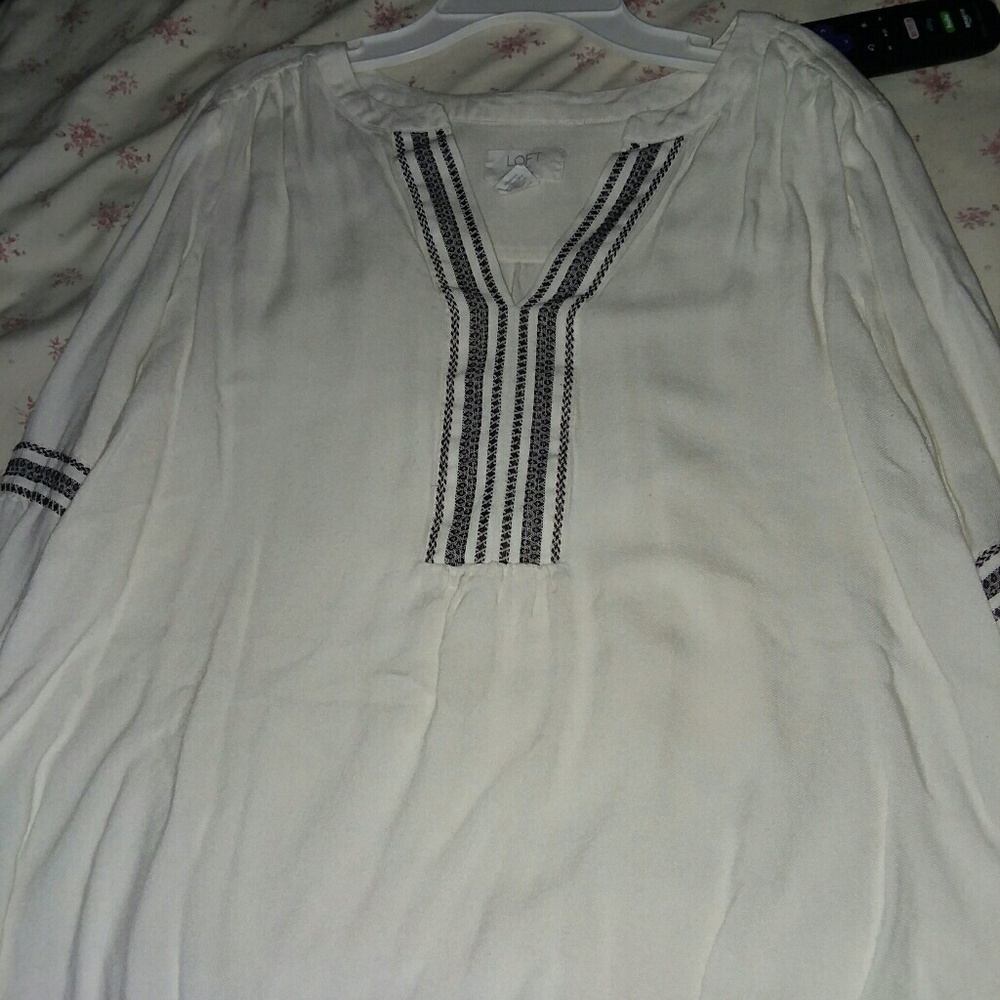 Cream Long Sleeve Shirt~ Loft
